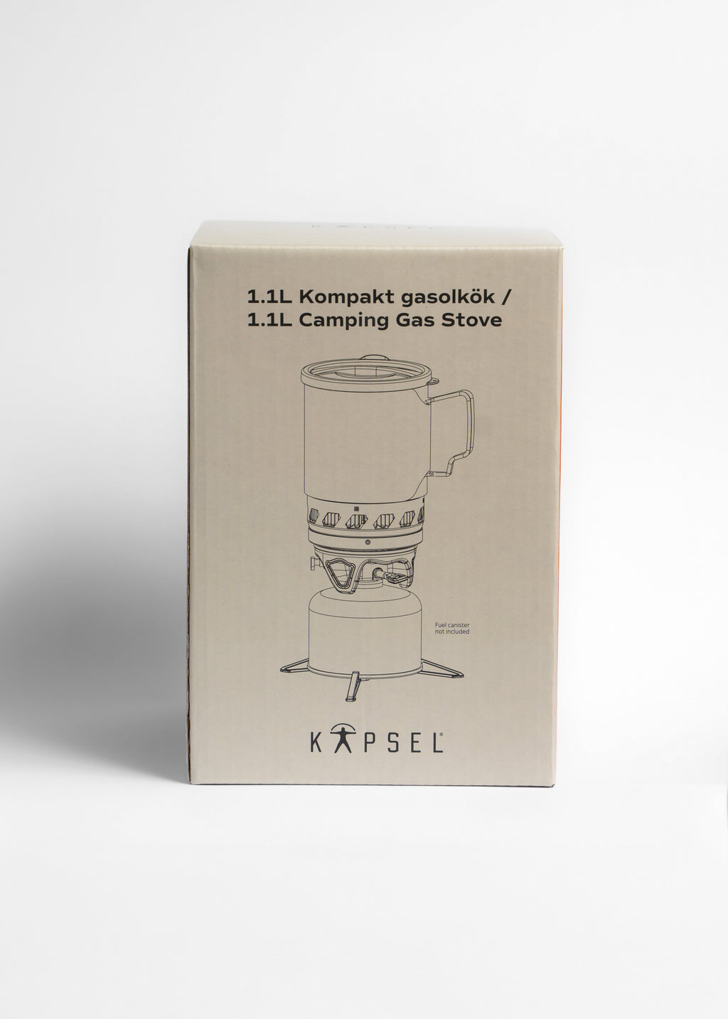 Kapsel 1.1L camping gas stove packaging on a white background