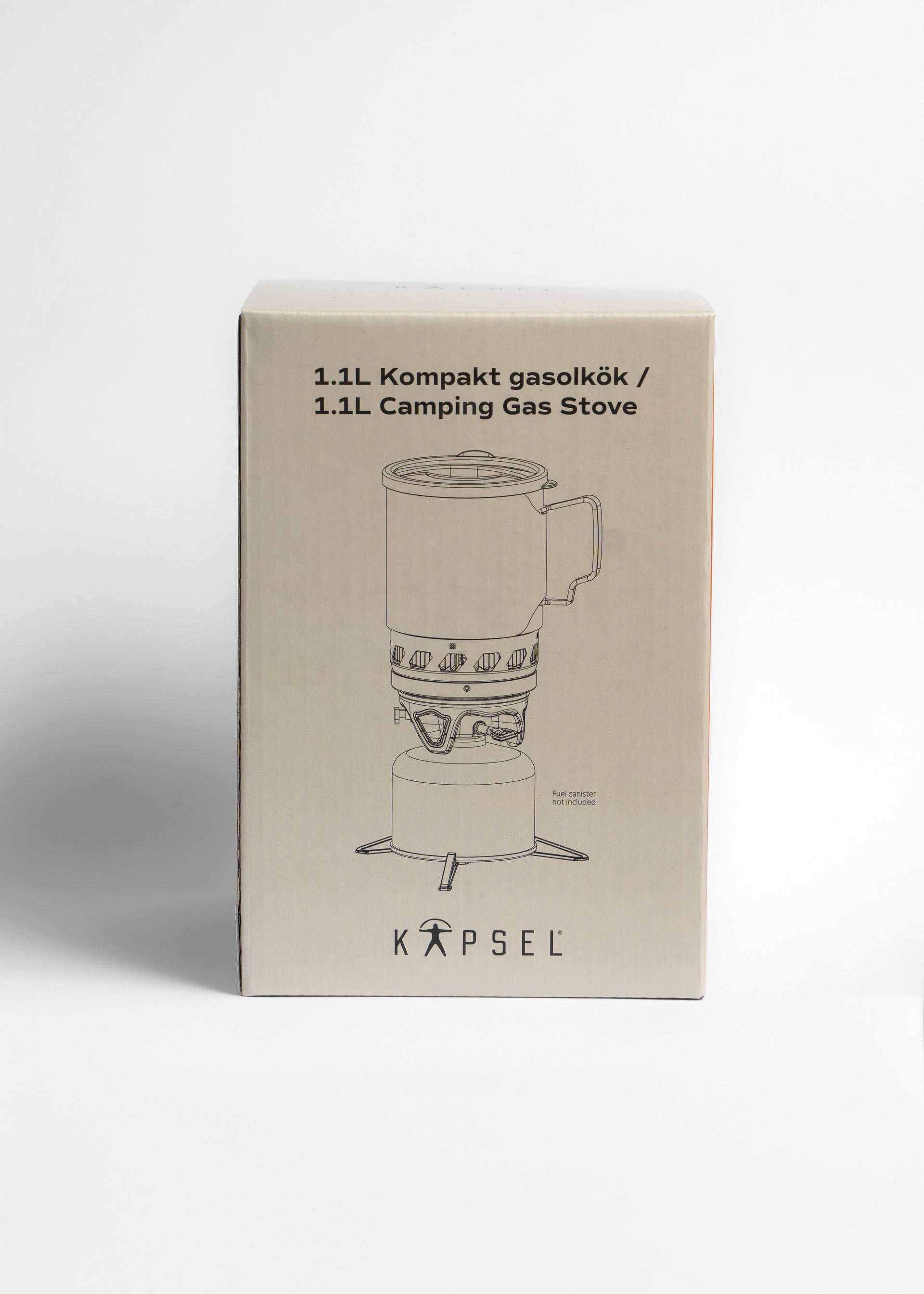 Kapsel 1.1L camping gas stove packaging on a white background